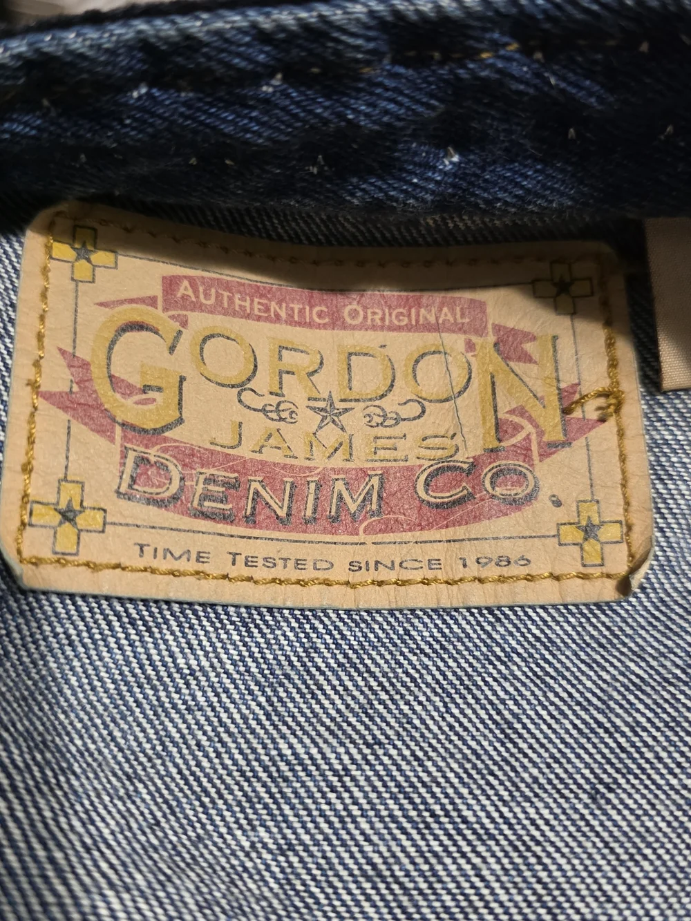 Vintage Gordon James Studded Denim Jacket Embroidered Western Boho Moto L